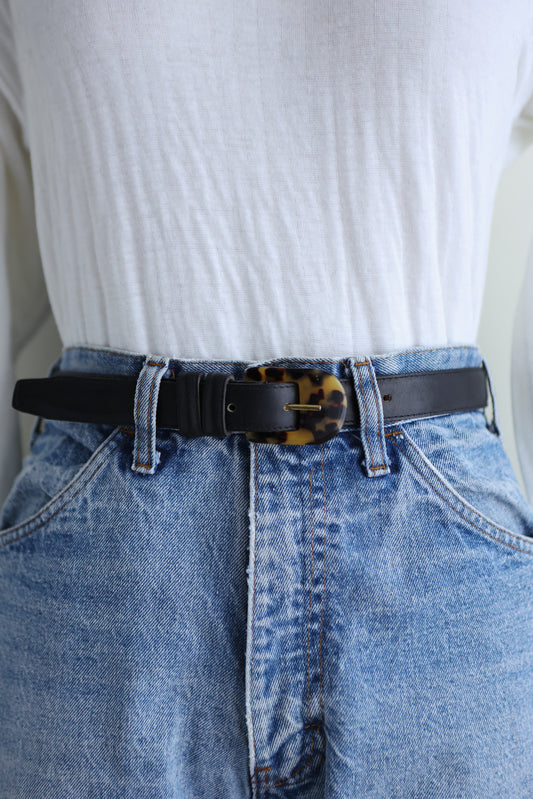 ON HOLD // vintage black leather belt