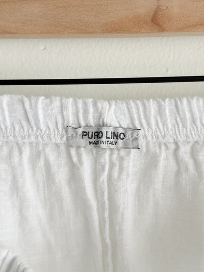 vintage white linen skirt (M)