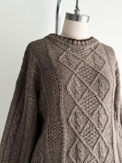 vintage chunky wool fisherman sweater (M/L)