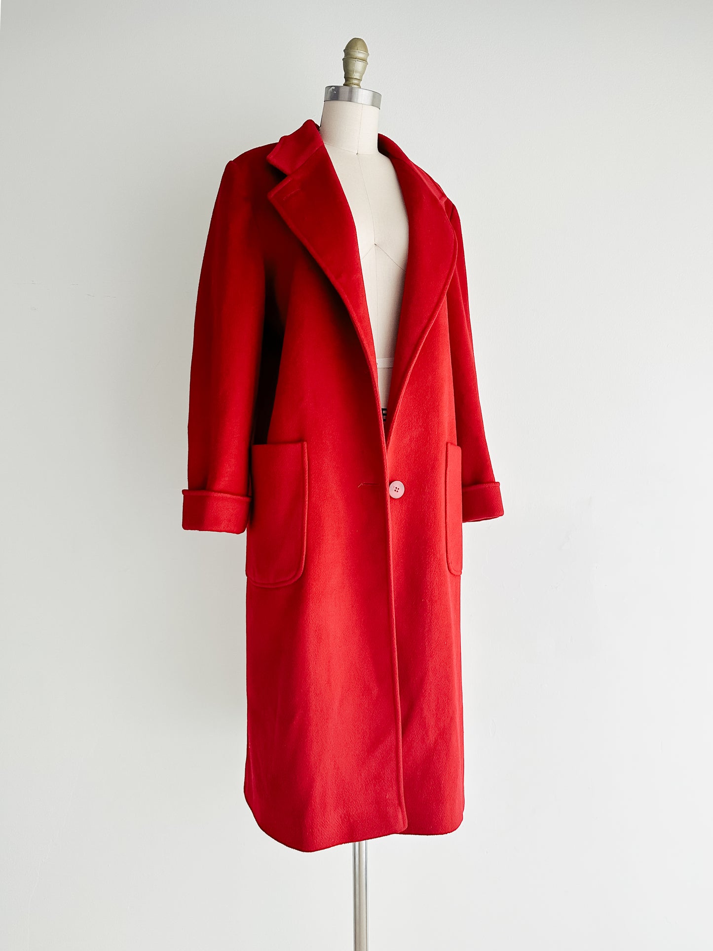 vintage red wool coat (S)