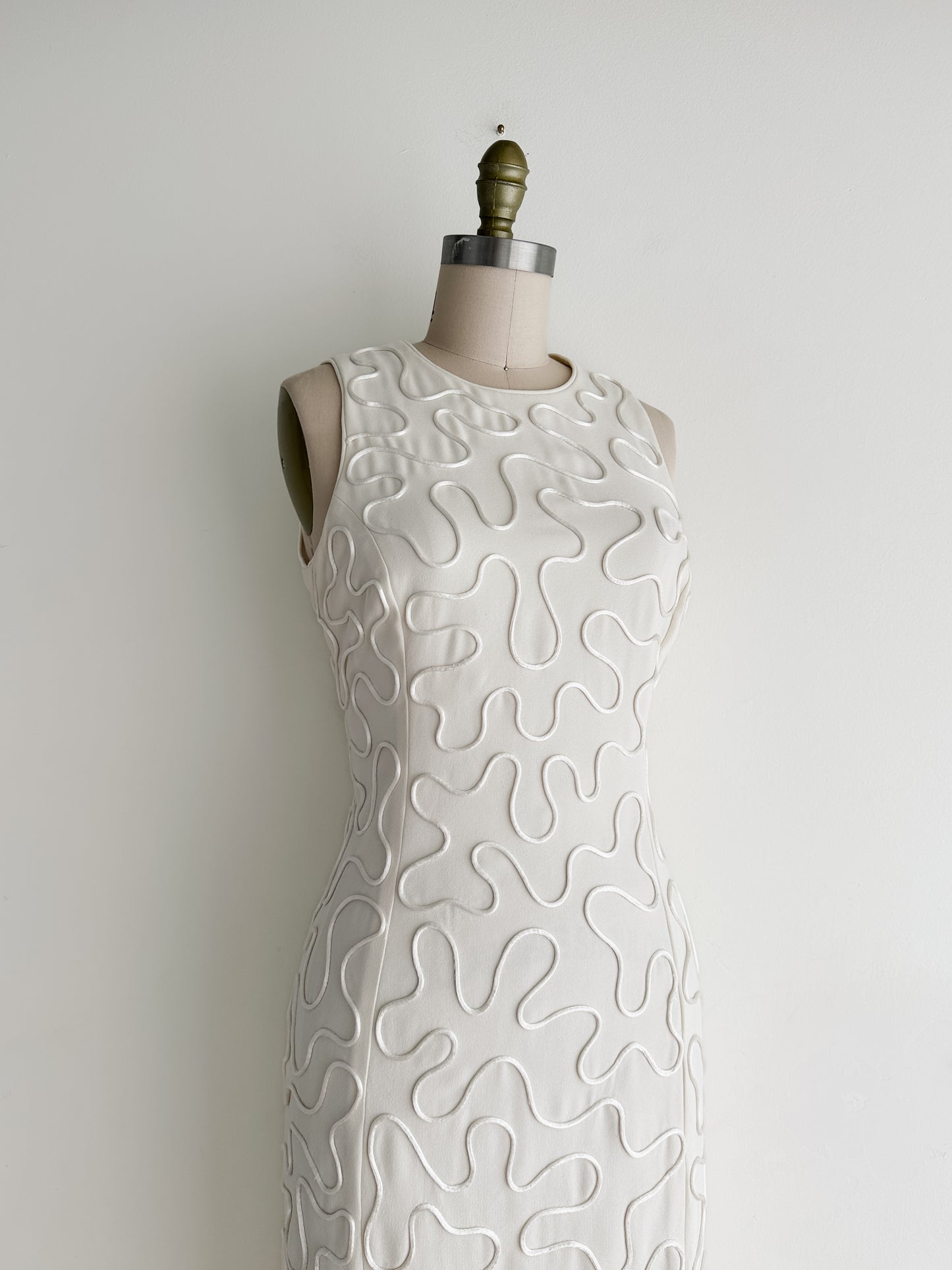 vintage cream soutache dress (S/M)
