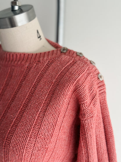 vintage rose pink silk lambswool sweater (M)