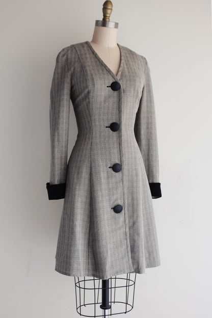 vintage plaid coat dress (S)