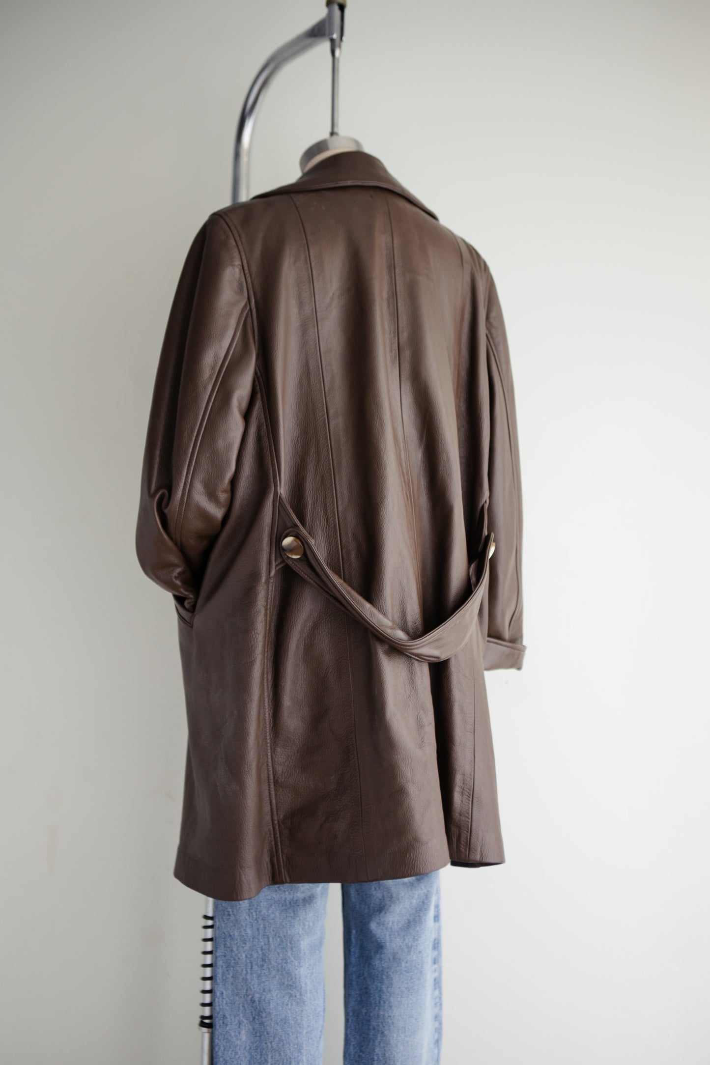 vintage soft leather coat (M)