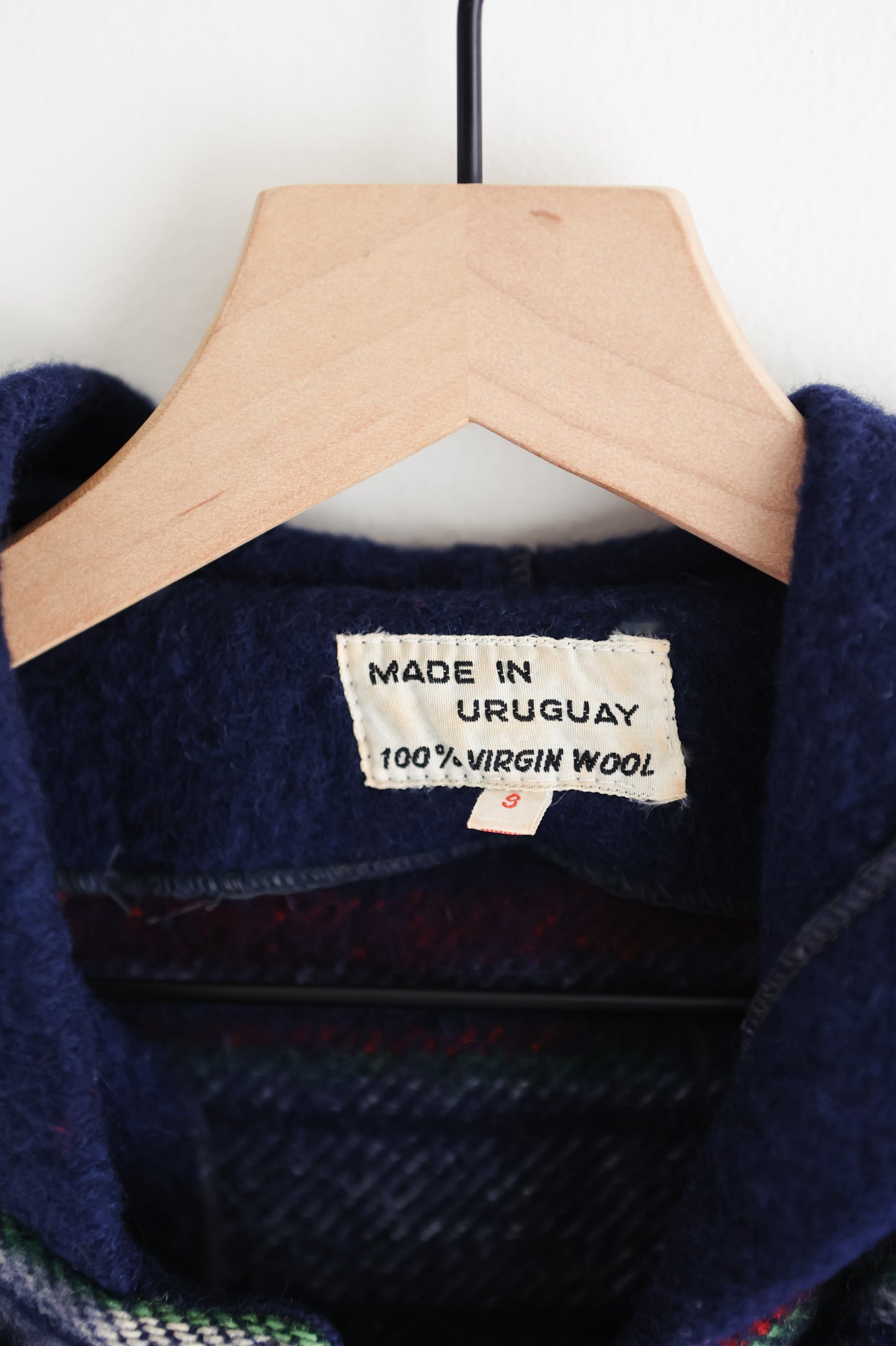 vintage wool hooded blanket coat (S)