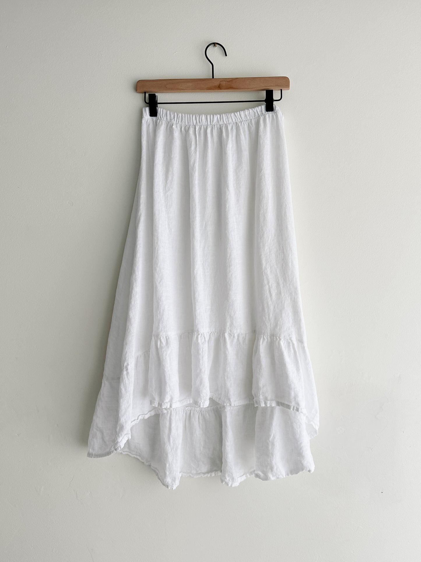 vintage white linen skirt (M)