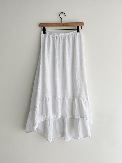 vintage white linen skirt (M)