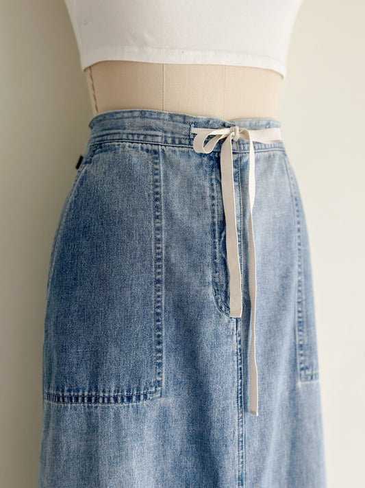 vintage denim maxi skirt (M/L)