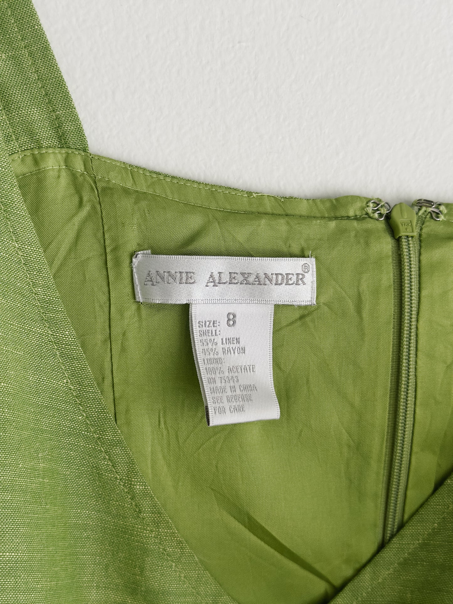 vintage lime linen dress (M)