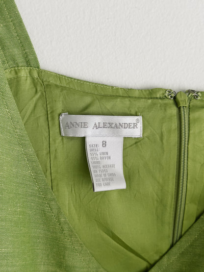vintage lime linen dress (M)