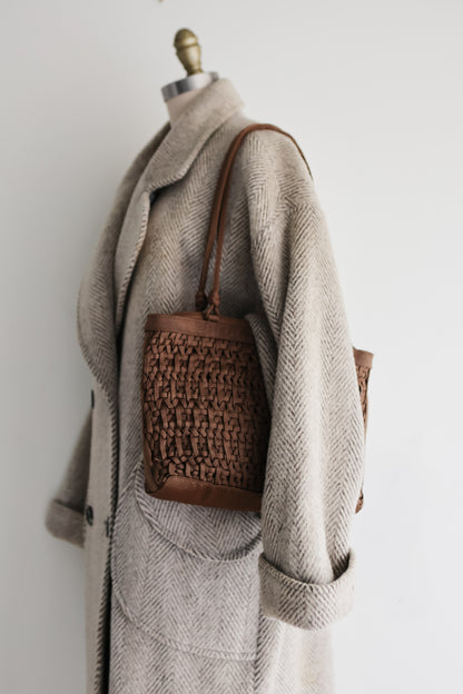 vintage cocoa woven bag