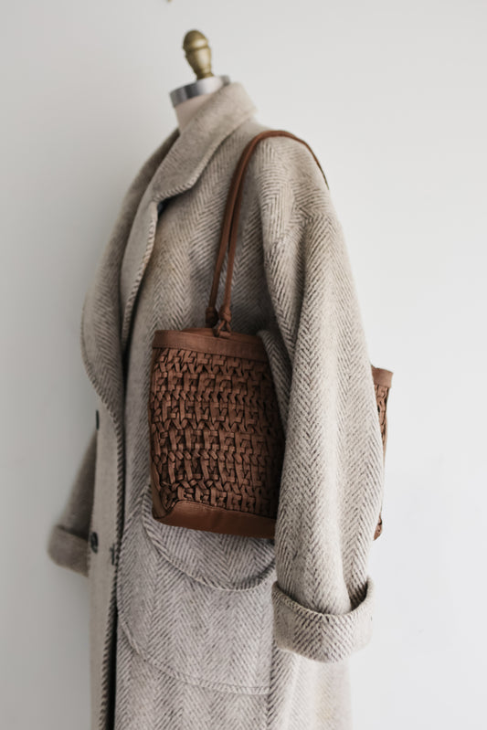 vintage cocoa woven bag