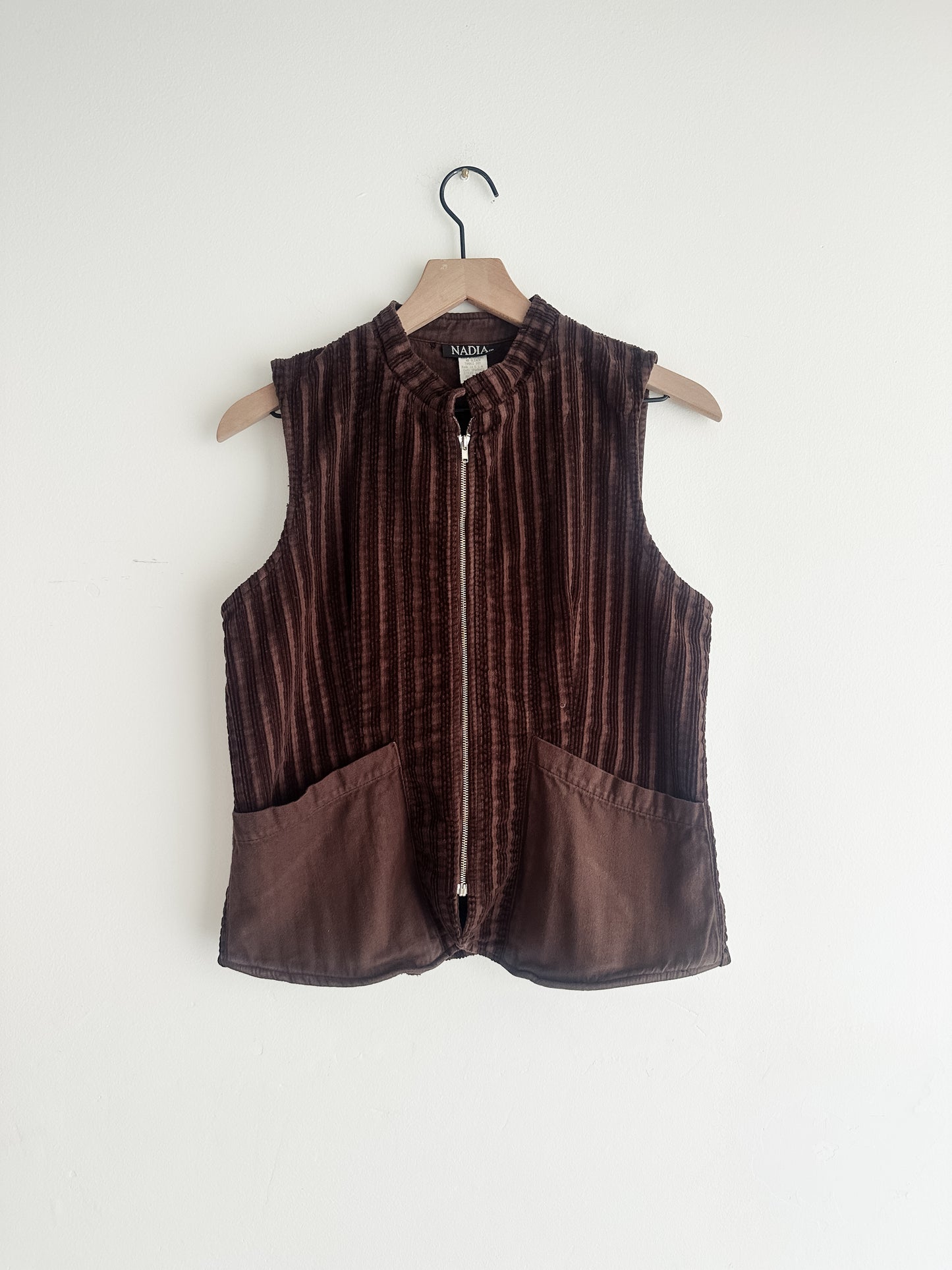 vintage chocolate corduroy top (M)
