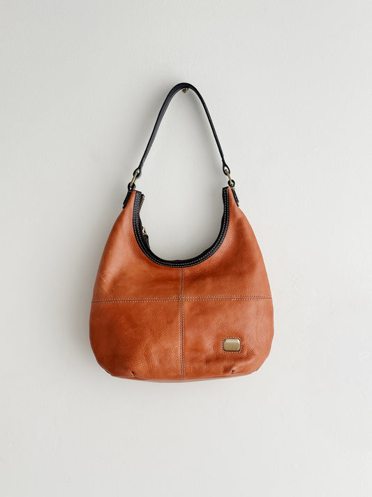 vintage saddle leather hobo bag