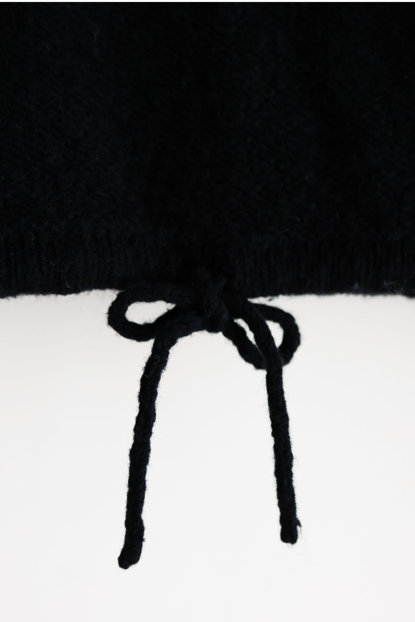 vintage black wool hooded sweater (S)