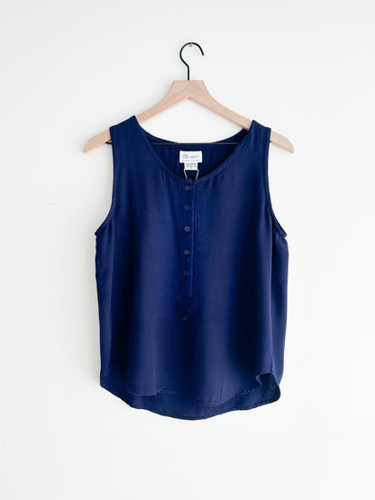vintage navy sleeveless top (S/M)