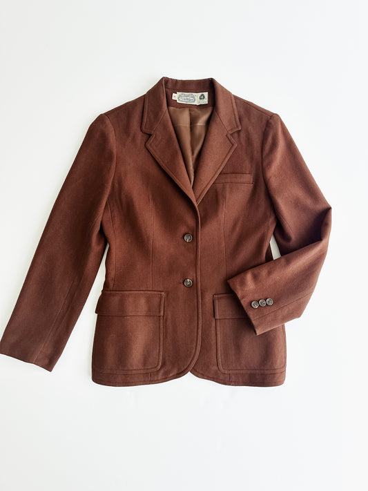 vintage chocolate wool jacket (S)