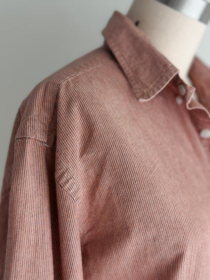 vintage apricot striped RL button down shirt (M)