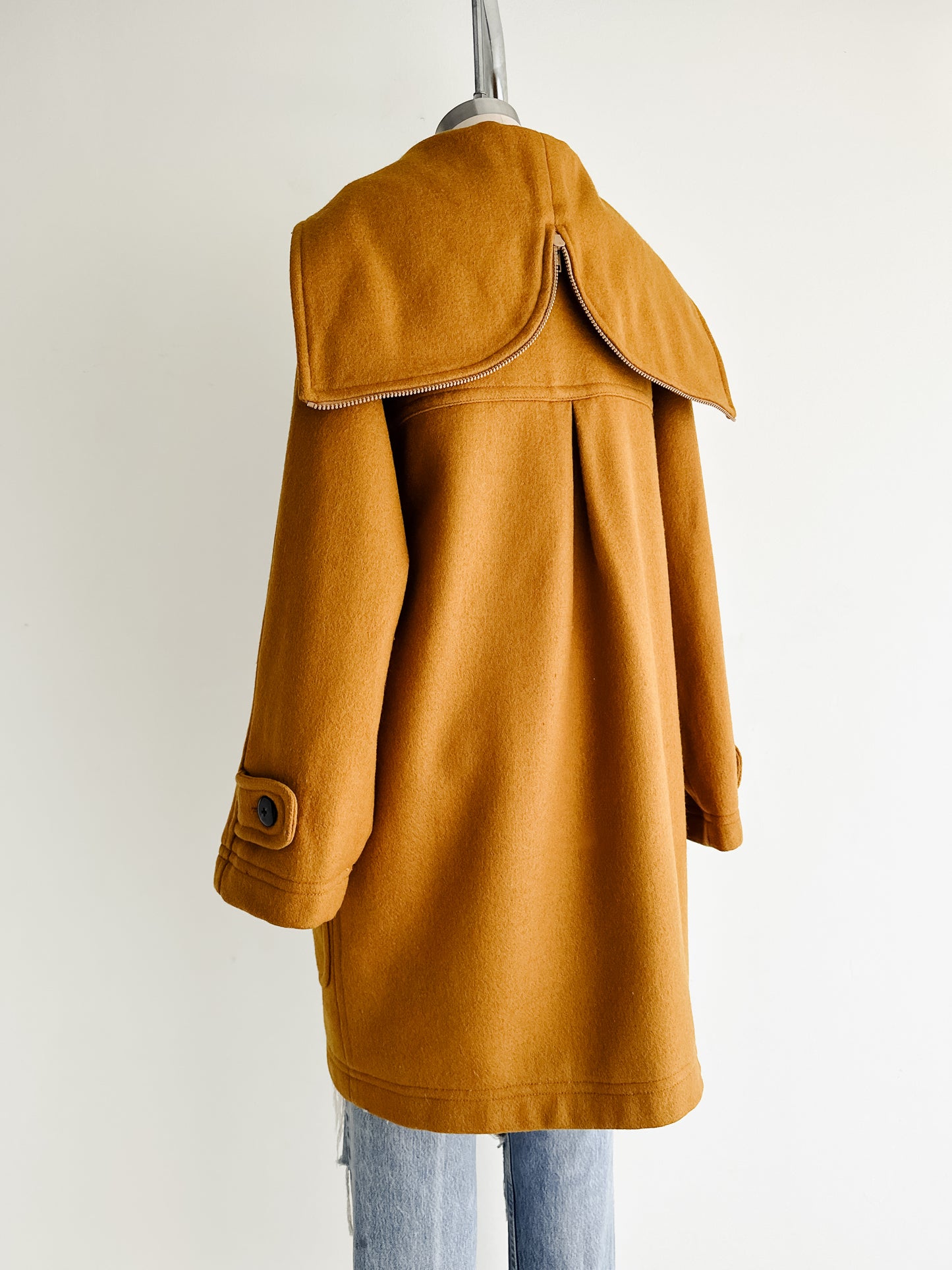 vintage ochre wool duffle coat (M/L)