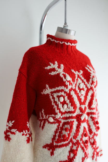 vintage hand knit wool sweater (S)