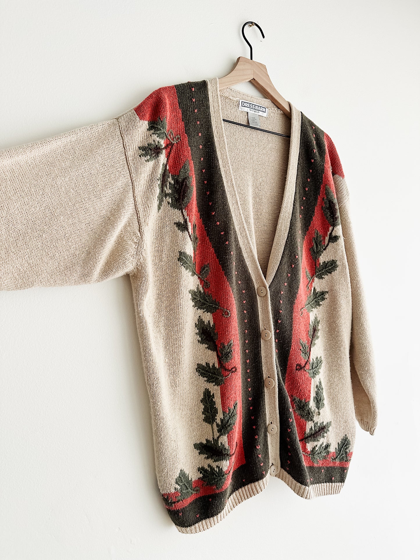 vintage cotton vines cardigan (L)