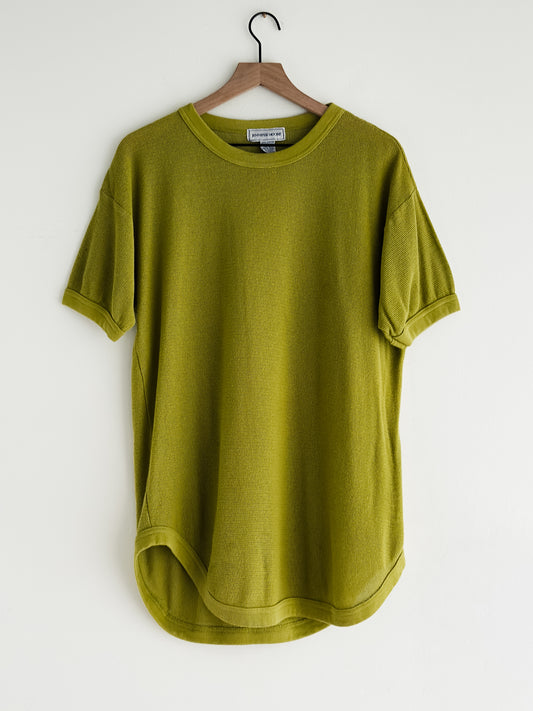 vintage chartreuse mesh cotton tee (M/L)