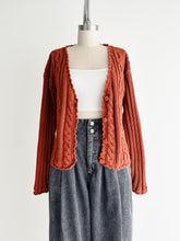 Load image into Gallery viewer, vintage rust cropped cotton sweater (S/M)
