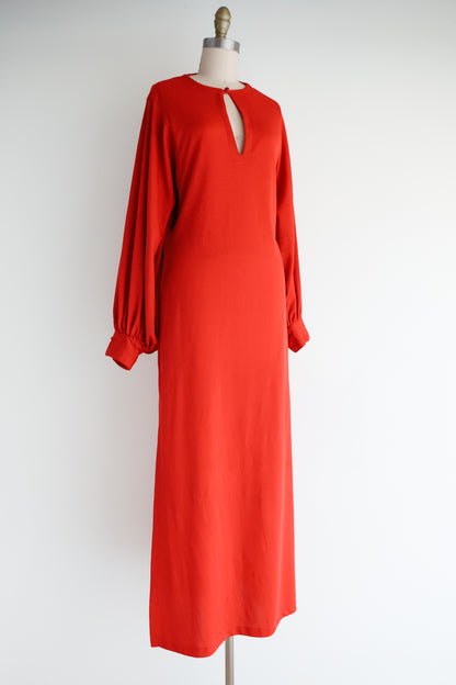 vintage red Saks party dress (S)