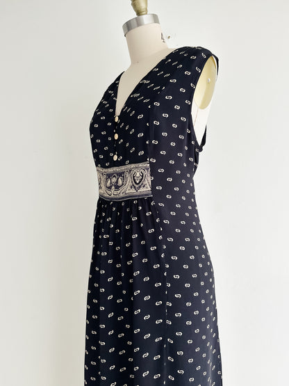 vintage breezy crepe dress (M)