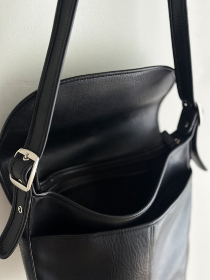 vintage black satchel bag