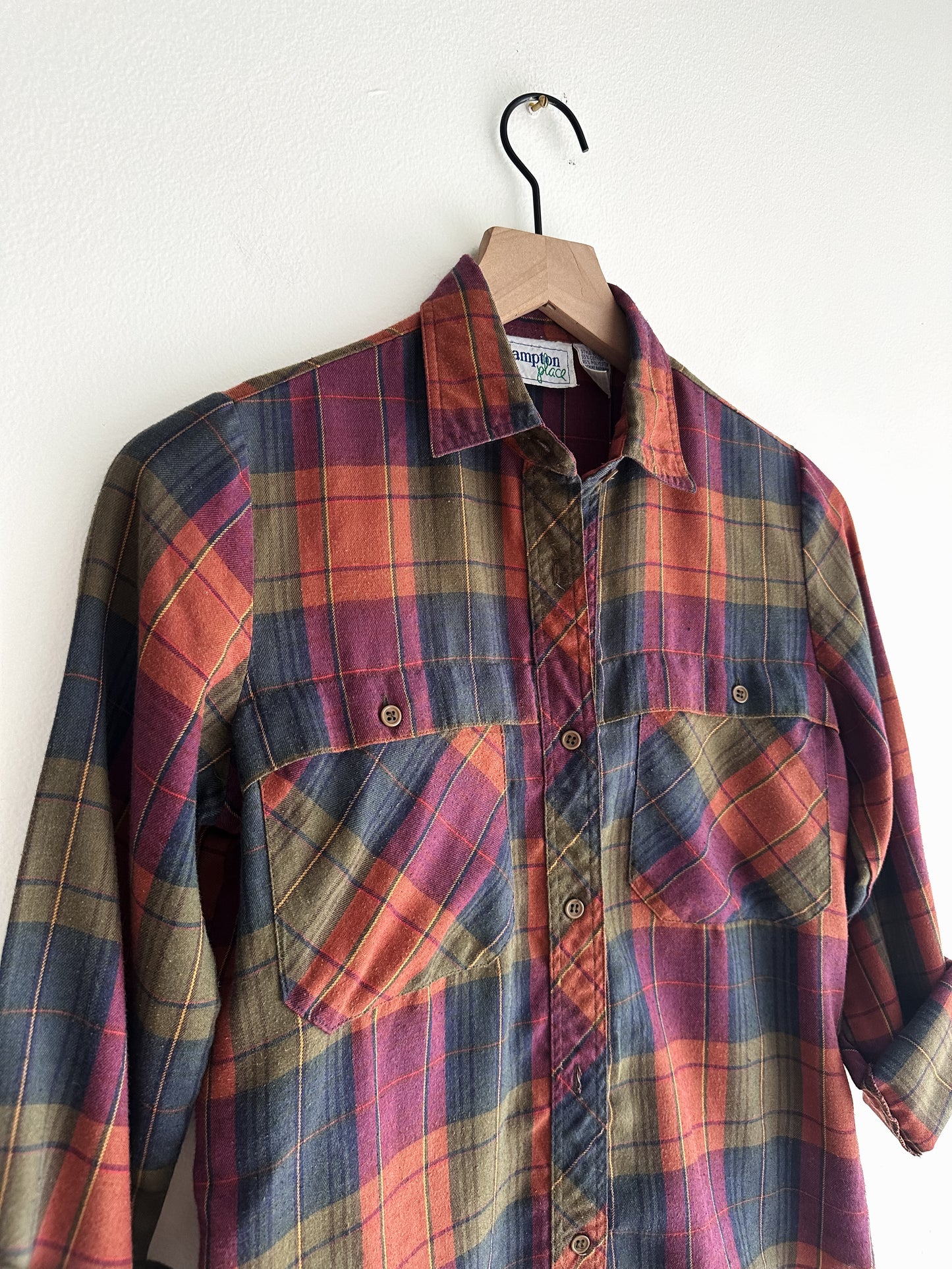 vintage plaid flannel shirt (XS)