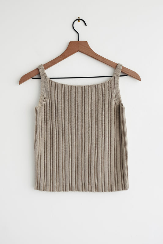 vintage sleeveless silk knit top (S)
