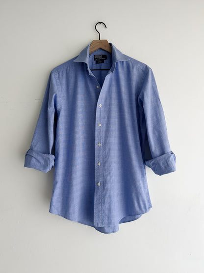 vintage glen plaid RL button down shirt (M)