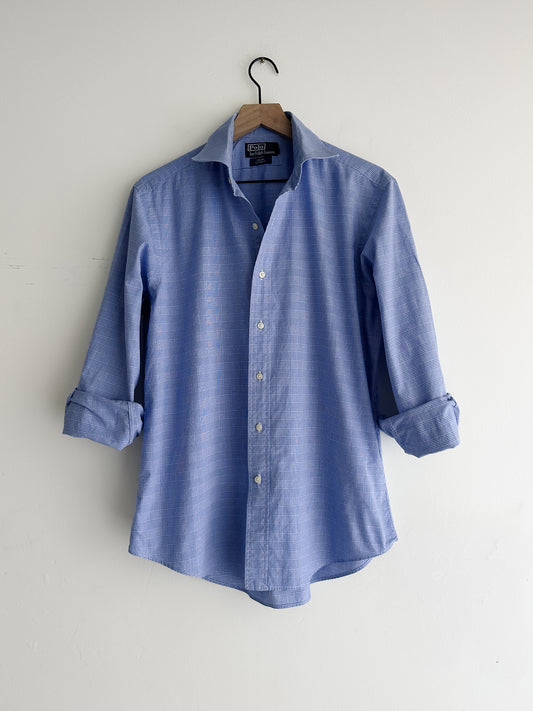 vintage glen plaid RL button down shirt (M)
