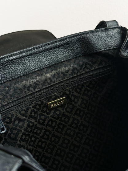 vintage Bally black pebbled leather Shoulder Bag