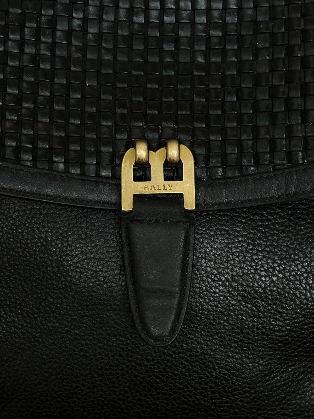 vintage Bally black pebbled leather Shoulder Bag