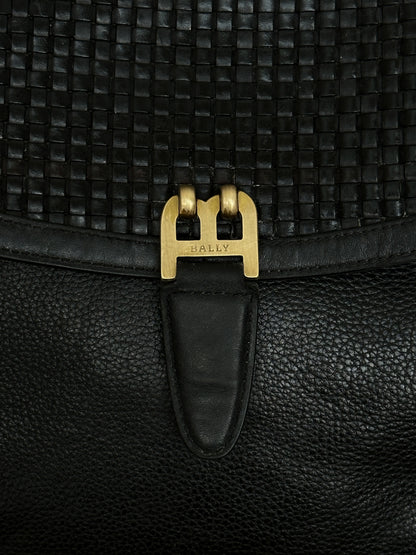 vintage Bally black pebbled leather Shoulder Bag
