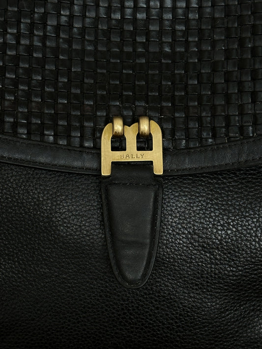 vintage Bally black pebbled leather Shoulder Bag