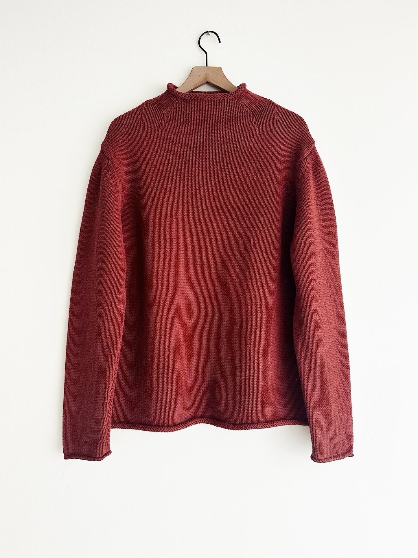 vintage J Crew rollneck brick cotton sweater (L)