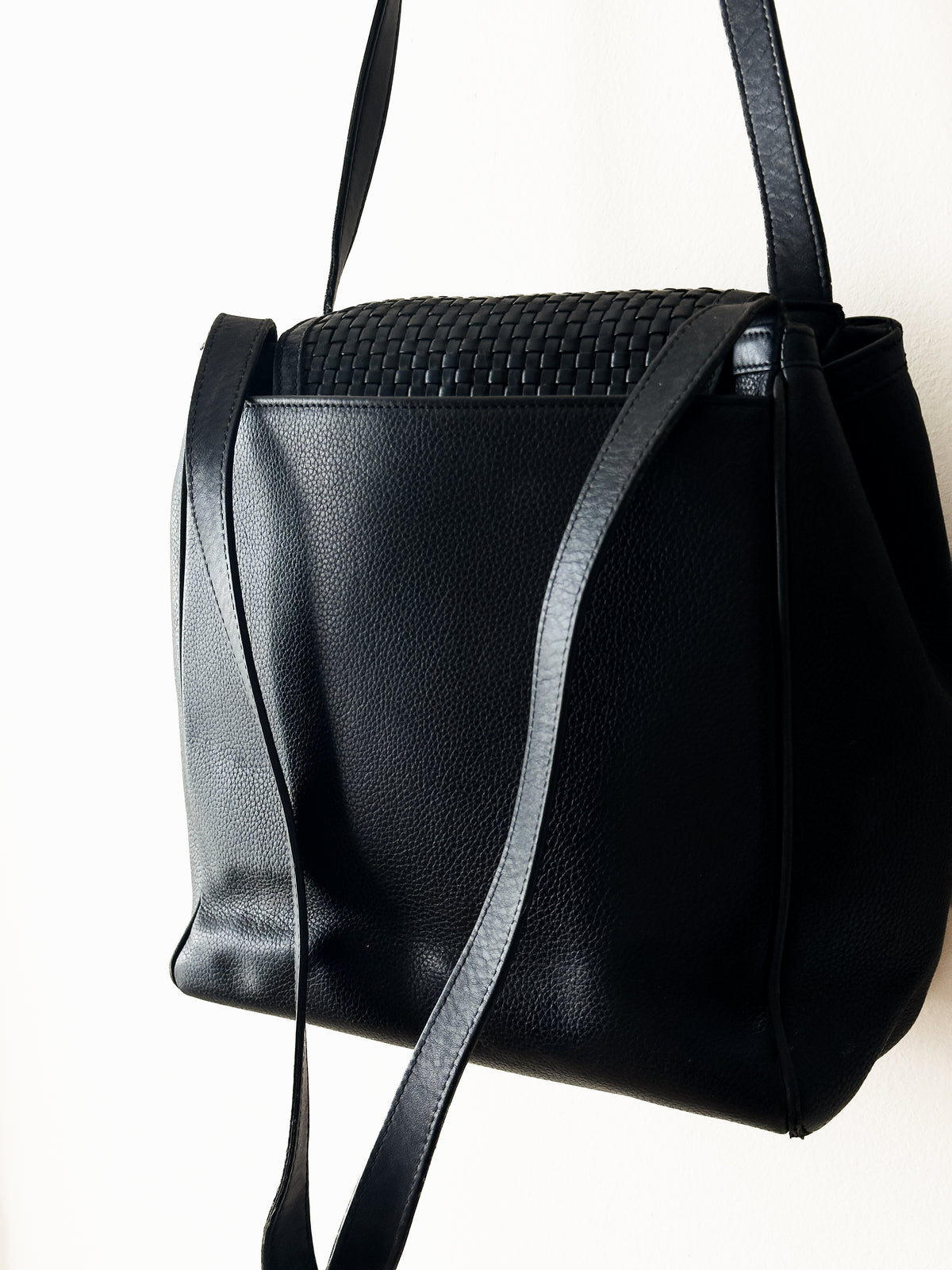 vintage Bally black pebbled leather Shoulder Bag