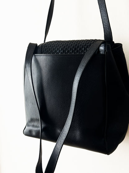 vintage Bally black pebbled leather Shoulder Bag