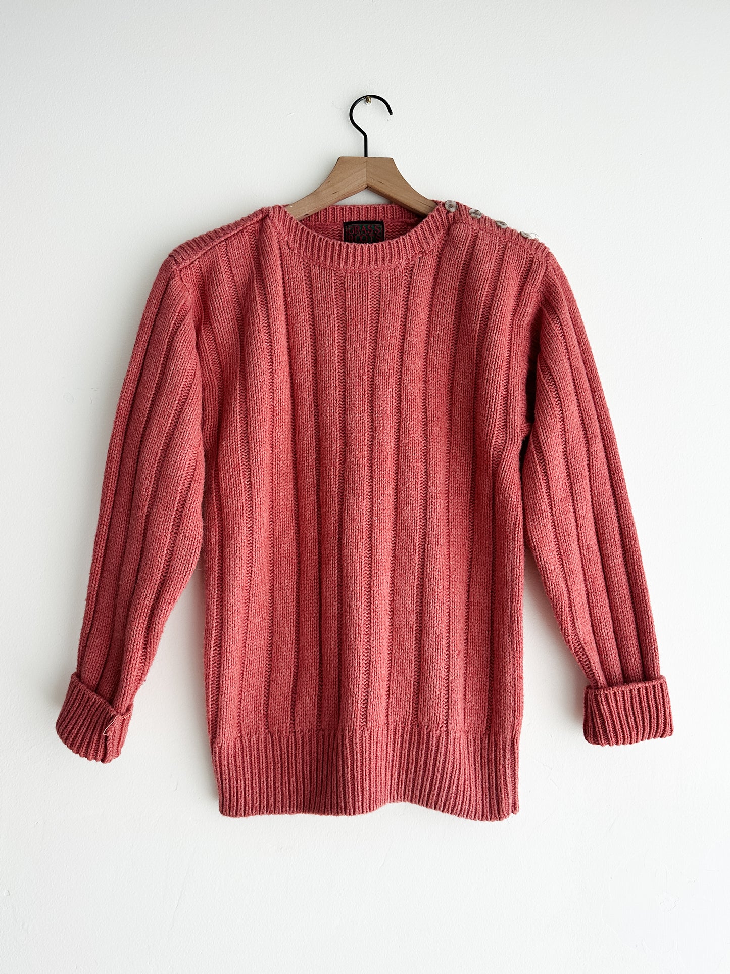 vintage rose pink silk lambswool sweater (M)