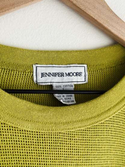 vintage chartreuse mesh cotton tee (M/L)