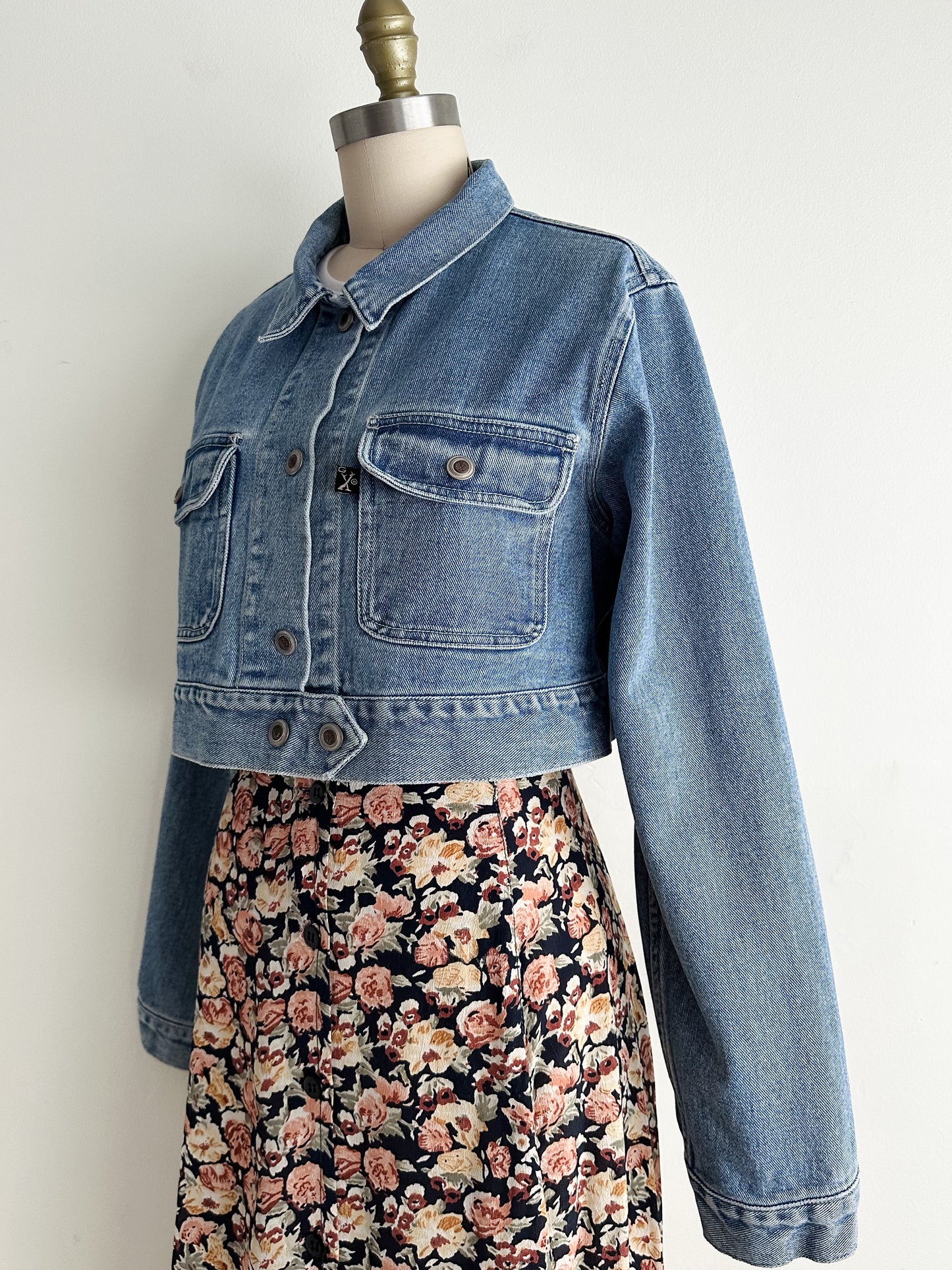 vintage denim crop jacket (S/M)