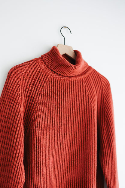 vintage rust cotton sweater (M)