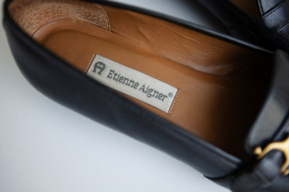 vintage black leather loafers (8)