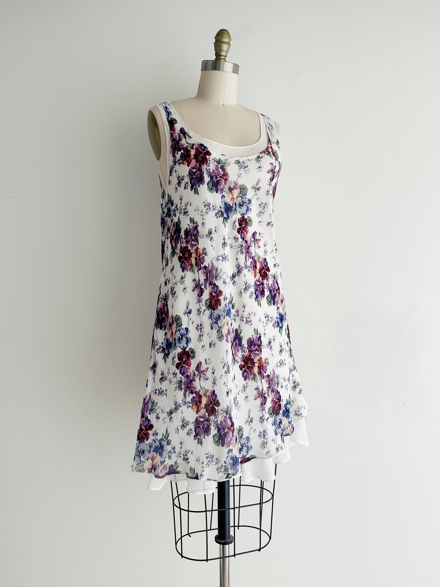 vintage layered gauze slip dress (S)