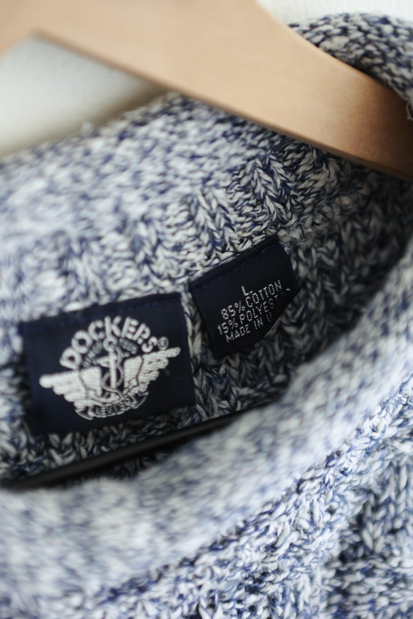 vintage marled basketweave sweater (L)