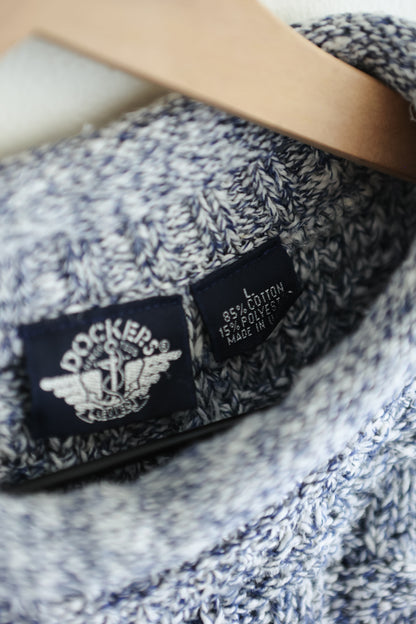 vintage marled basketweave sweater (L)