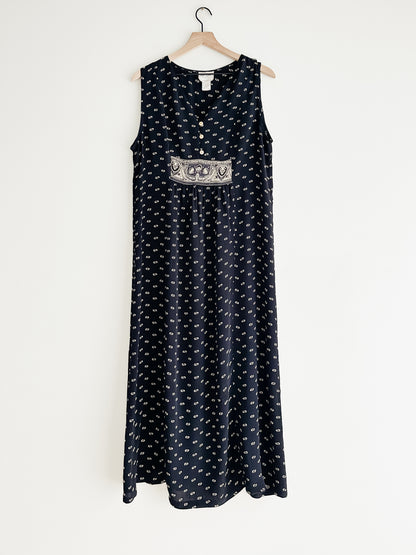 vintage breezy crepe dress (M)